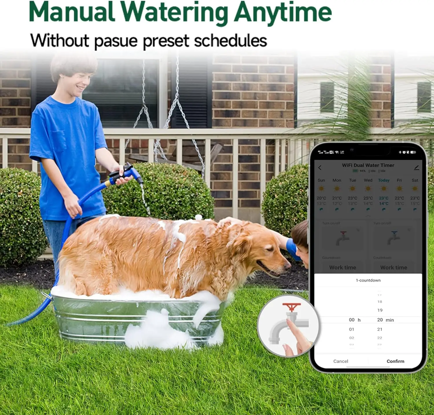 Insoma Automatic Water Timer 2-Outlet Garden Irrigation Watering System Sprinkler Programmer Tools Faucet Hose Timer