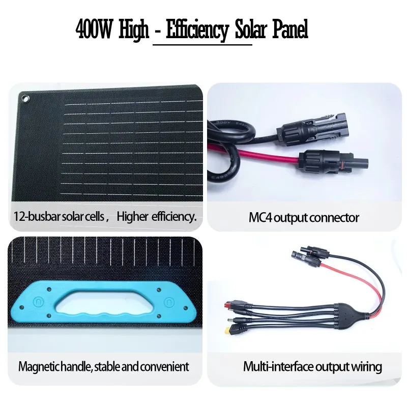 400W foldable portable solar panel high efficiency waterproof design outdoor camping power station