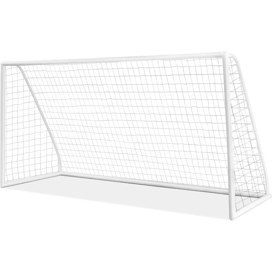 

Goplus Soccer Goal 12'x6'/8'x6'/6'x4' Soccer Net with Strong UPVC Frame Quick Set-up High-Strength Netting Portable Weatherproo