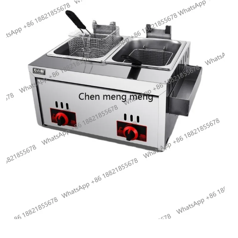 

Gas Fryer Double Cylinder Double Sieve Electric Fryer Commercial Fryer Fried Chicken Wings French Fry Stove