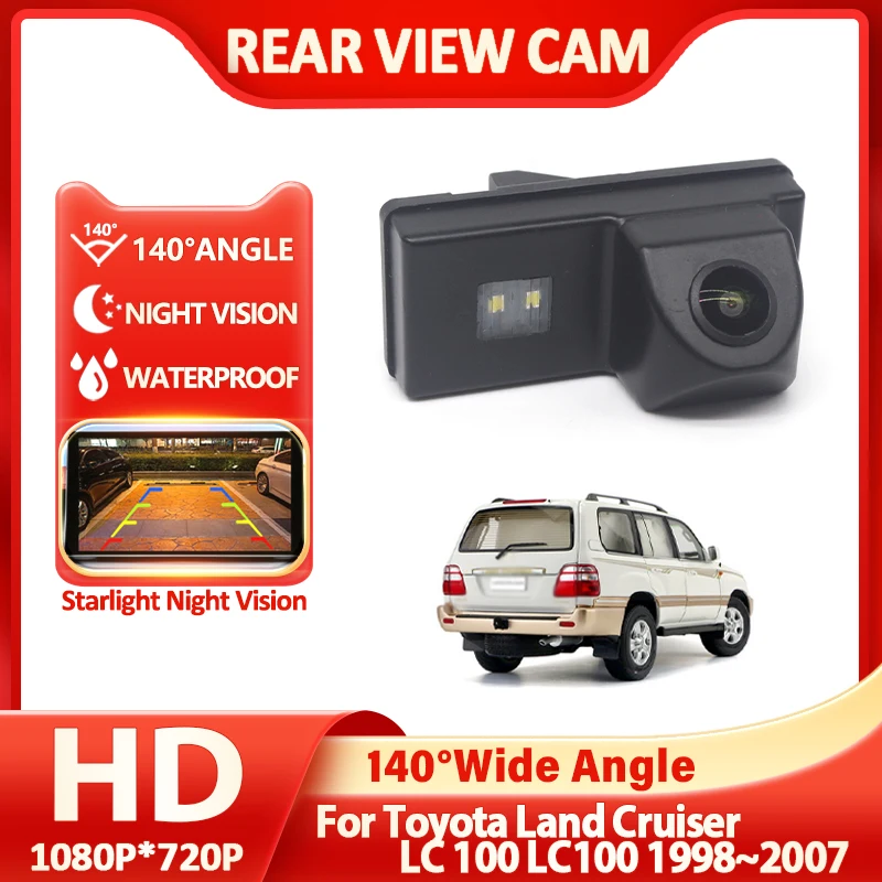 140° 1080P HD Starlight Night Vision Rear View License Plate Light Camera For Toyota Land Cruiser LC 100 LC100 1998~2006 2007