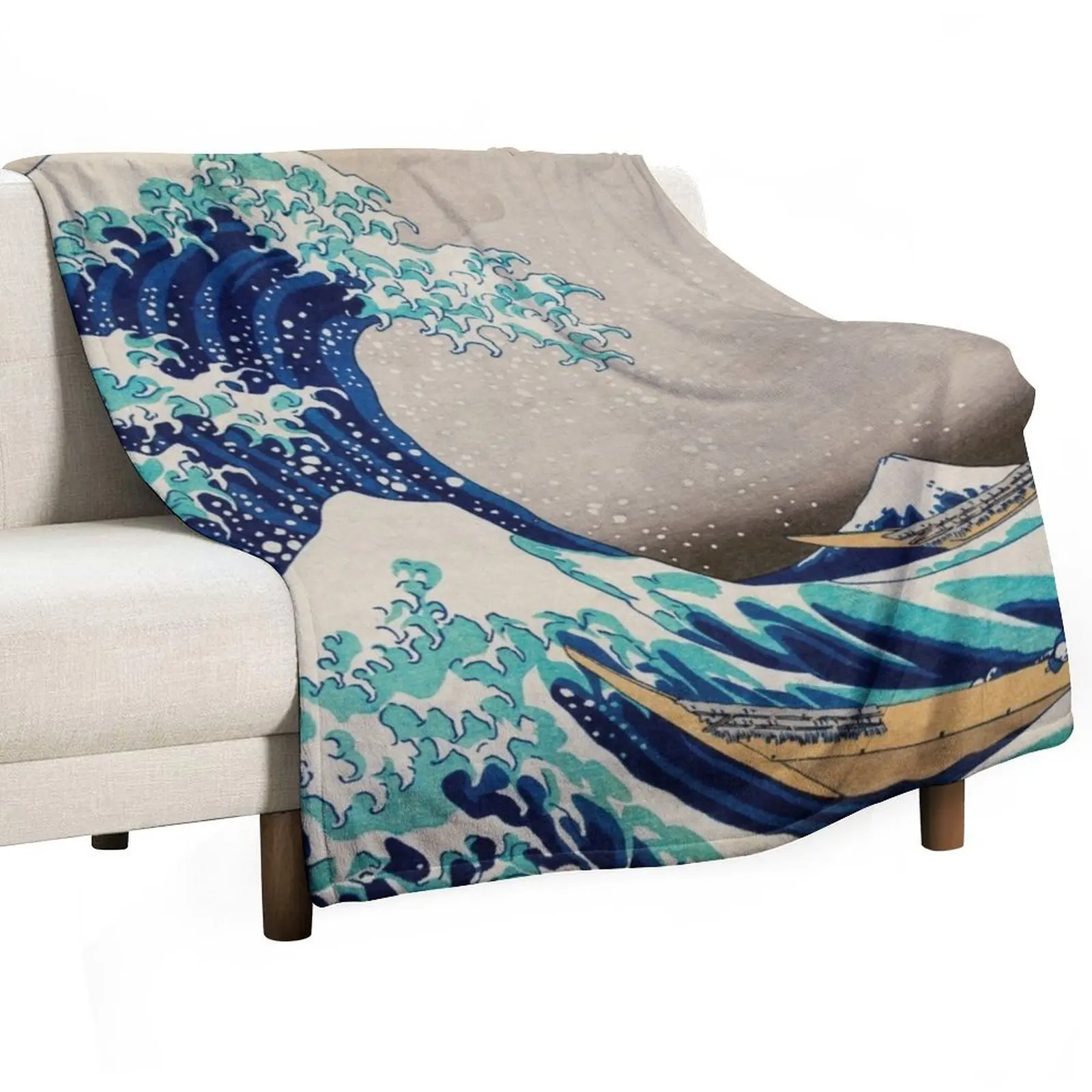 

The Great Wave off Kanagawa - Hokusai Throw Blanket Softest Soft Plaid Sofa Personalized Gift Blankets