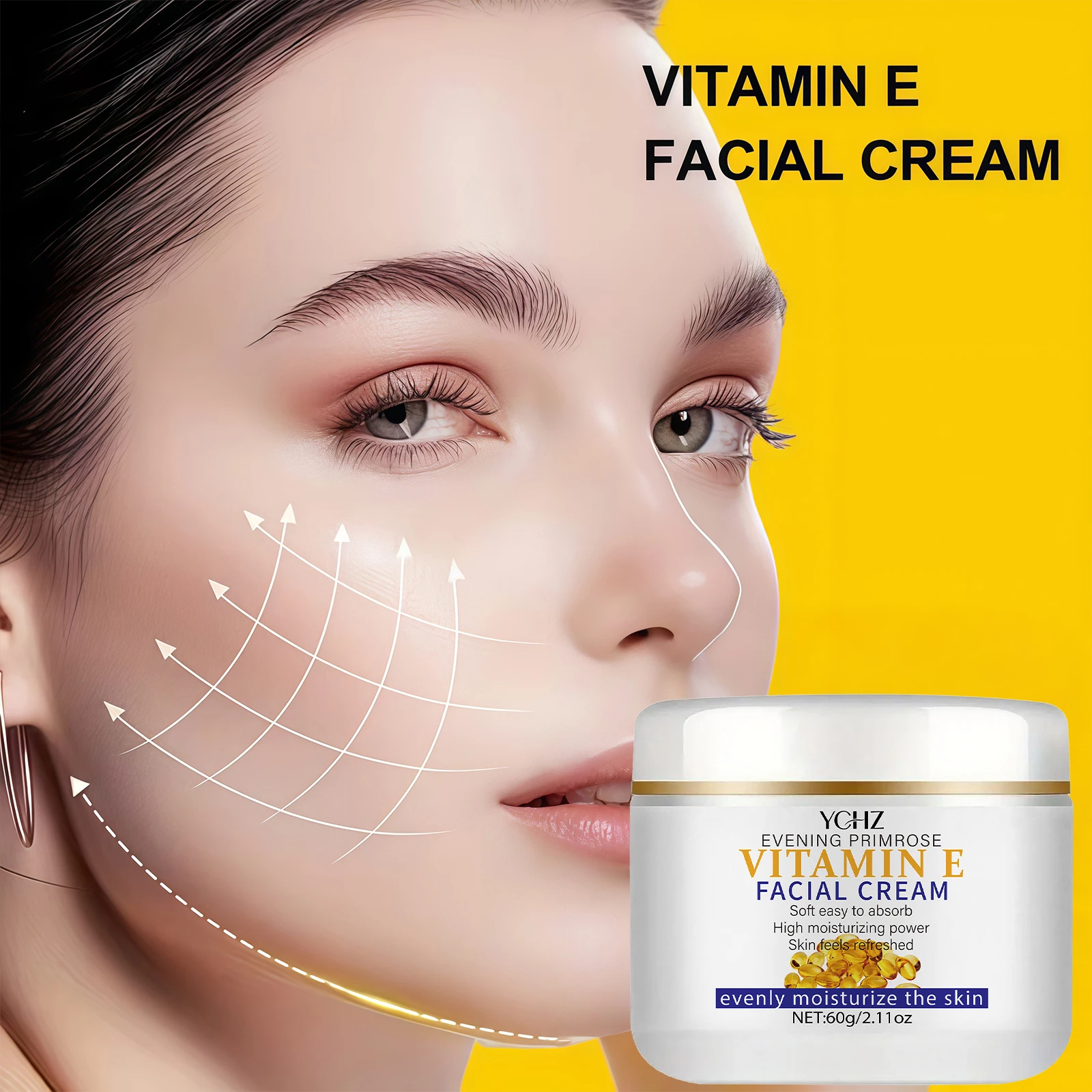 

Vitamin E Collagen Face Cream - Moisturizing Lotion Suitable for All Skin Types, Containing Hyaluronic Acid and Retinol | Hypoallergenic Formula, Suitable for Both Men and Women.