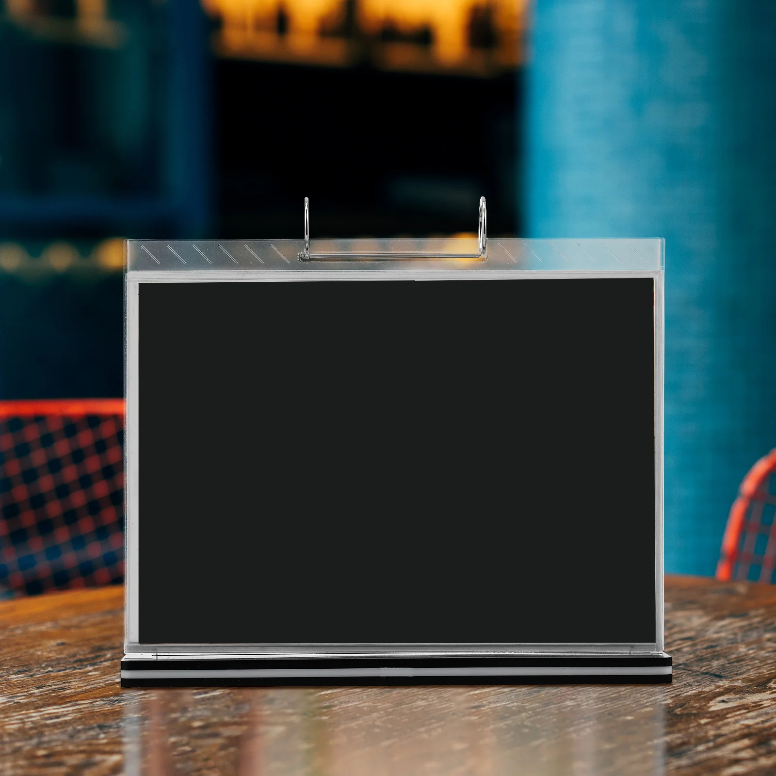 

Clear Acrylic Sign Holder A4 Horizontal Flip Stand for Menu Display Sturdy Base Table Top Display Rack for Restaurant Coffee