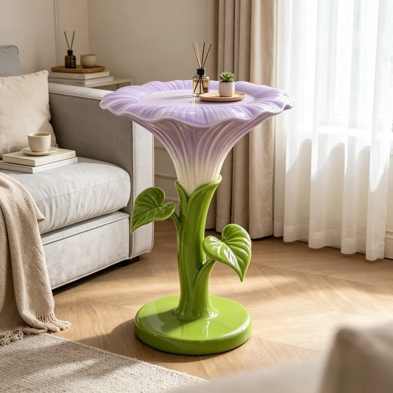 Morning Glory Figurine Decor Sculpture Ornament Exquisite Plant Art for Living Room Bedroom Desktop Shelf Home Accent Piece