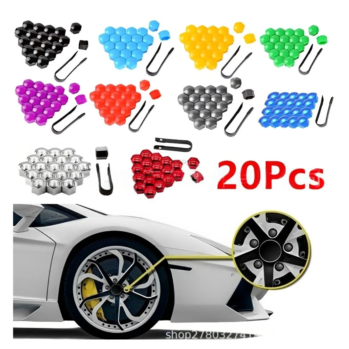 20 piezas 17/19/21mm tapas de tuercas de rueda de coche cubiertas de protección para Audi A3 A4 B6 B8 B7 B5 B9 A6 C5 C6 C7 A5 Q5 Q7 8P 8V 8L