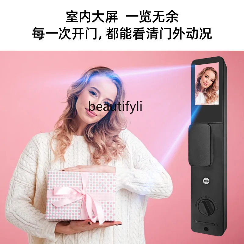 3D facial recognition smart lock yale visual cat eye electronic lock anti-theft door password lock home