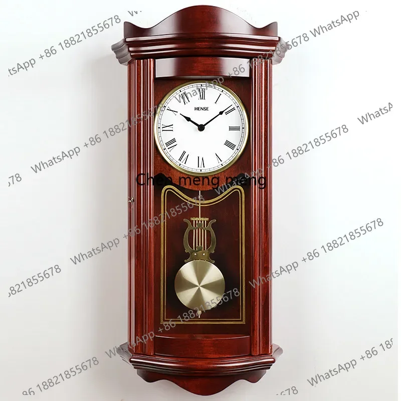 Silent wall clock, solid wood pendulum clock, ringing quartz clock a55