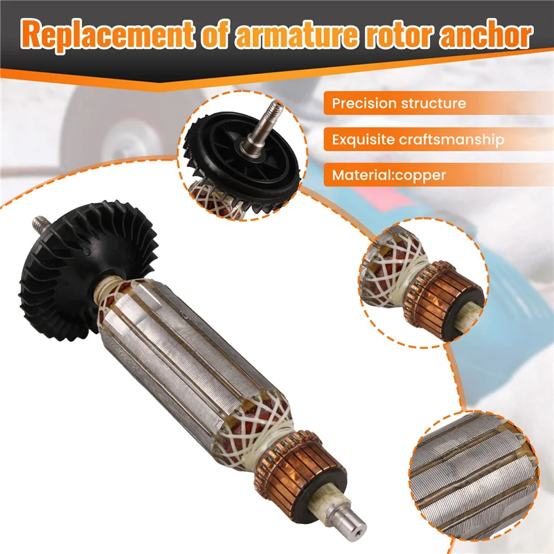 Sostituzione dell'ancora del rotore dell'armatura AC220V-240V per smerigliatrice angolare GWS7-100 GWS7-125 GWS 7-100 GWS 7-125-AT64