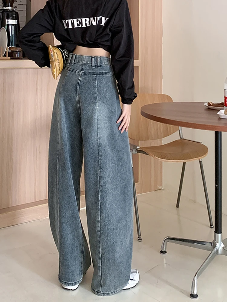 2024 Y2k Fashion Women Harajuku Jeans Wide Leg Punk Loose Casual Denim Cargo Pants Baggy Streetwear Long Trousers Tide