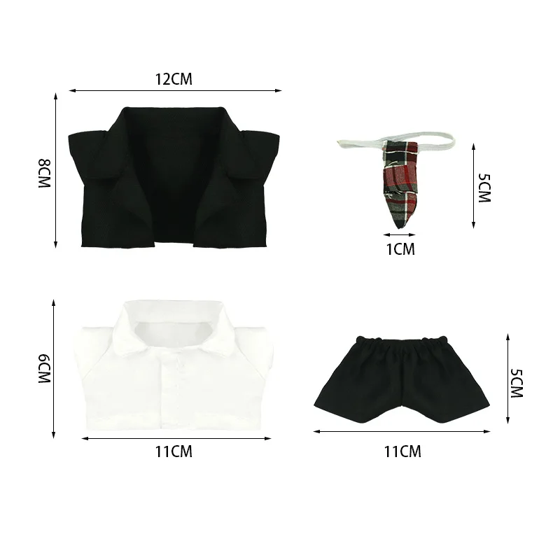 Pour labubu costume vêtements 17 cm poupée chemise + cravate + manteau + pantalon mode Pop vêtements Mini garde-robe cintre pour labubu accessoires, jouets pour fille