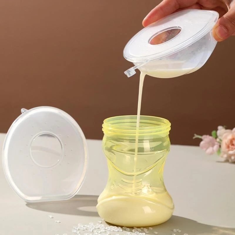 측정 60ml 용량 2pcs에 내장 된 인체 공학적 실리콘 모유 수집기