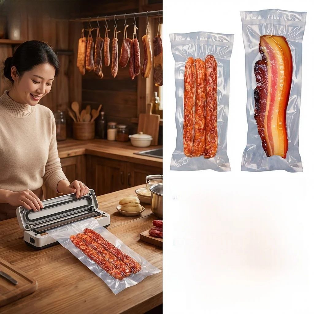 long-sausage-vacuum-bag-net-pattern-sealing-machine-special-packaging-bag-food-preservation-bag-compression-sealed-freshness-bag
