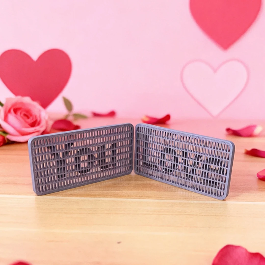 Creative hollow-out grid pattern decor, holiday emotional expression gift (secret love expression LOVE and YOU)