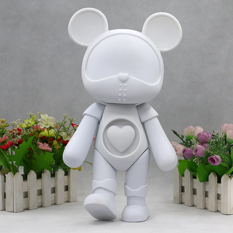 Ponadwymiarowy kosmos międzygwiezdny niedźwiedź Popobe biała pusta farba DIY lalka urocza figurka Anime ozdoby na biurko kolekcja prezentów