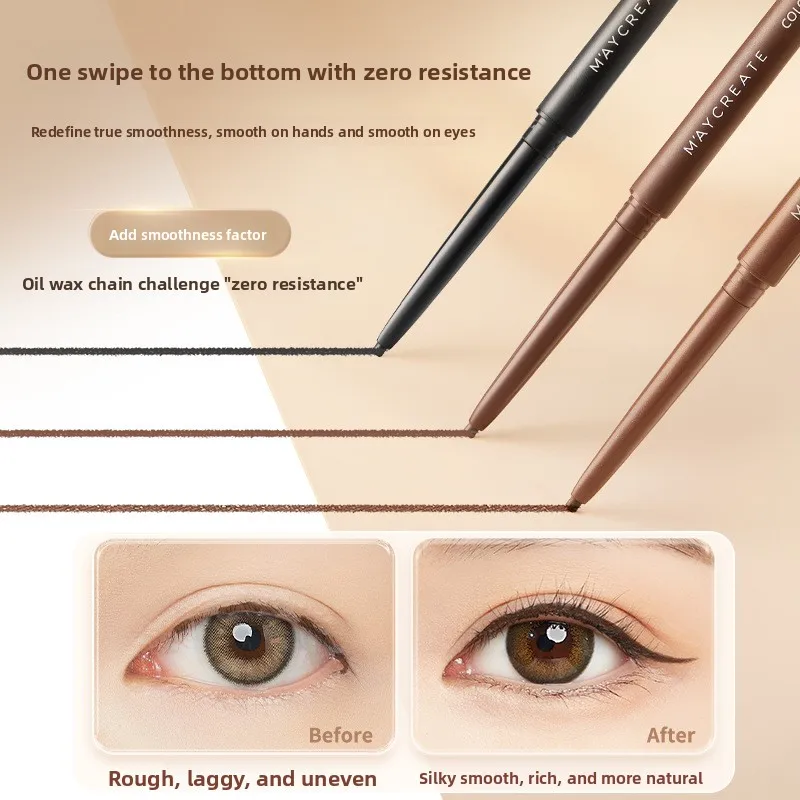 قلم جل تحديد العيون فائق النعومة لتحديد الخط الداخلي والخارجي الدقيق. مقاوم للماء والعرق ولون طويل الأمد.