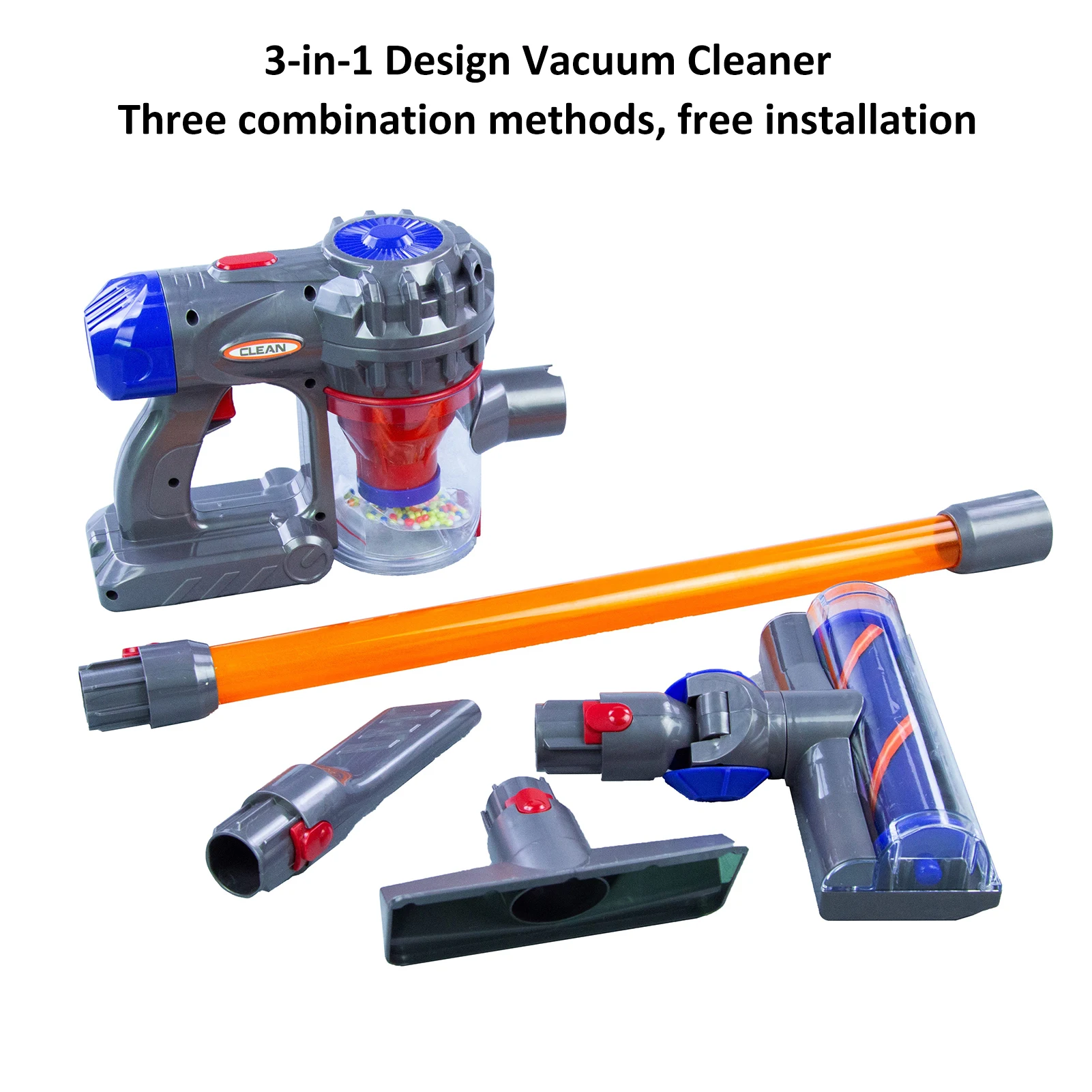 Vacuum Cleaning Set  Vacuum 3 In-1 Kids Vacuum Cleaner Set That Really Works Cordless Vacuum Interactive  for Children