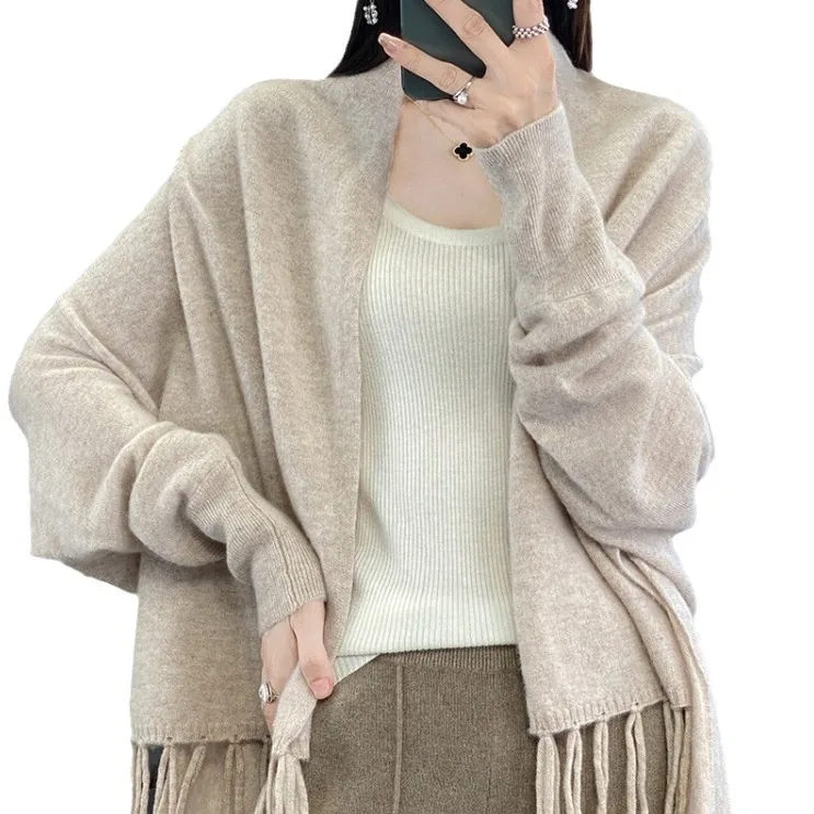 Wool Women's  Poncho Shawl Thick Sweater Soft Warm Autumn Winter  Cashmere Knitwear Shawl