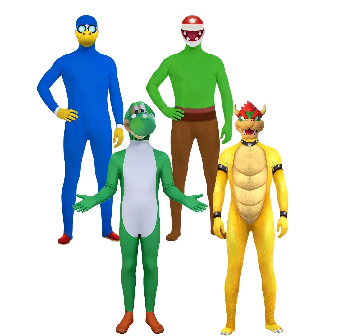 

Men's Yoshi Costume Mario Donkey Kong Costume Bowser Jumpsuit Costume