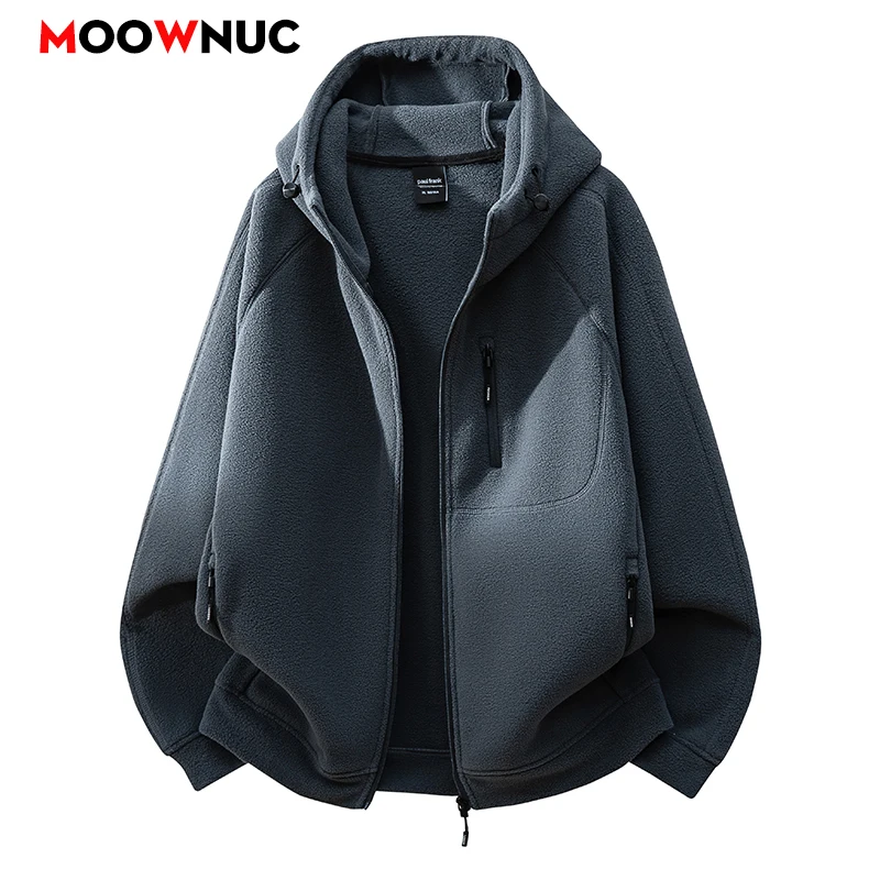 

Hoodie Men Clothing Men's Fleece Lined Hooded Sweatshirt Casual Streetwear Cardigan Sweater Autumn Winter Men Thick Tracksuit