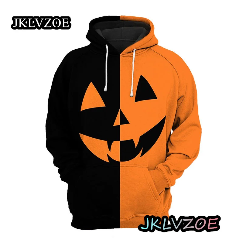 

Smile Devil Hoodie 3d Printed XOXO Pattern Halloween Pumpkin Mens Sweatshirt Fashion Autumn Unisex Pullover Vintage Jacket Tops