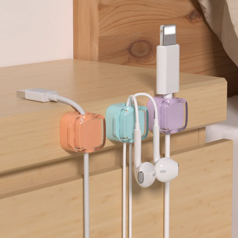 Magnetic desktop cable organizer, data cable storage, bedside charging cable holder, network cable clip, wall organizer buckle