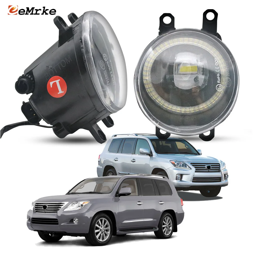 

Светодиодные противотуманные фары для Lexus LX570 J200 2008 2009 2010 2011 2012 2013 2014 2015 Прозрачные линзы Angel Eye DRL Кольцо Ширина индикатора