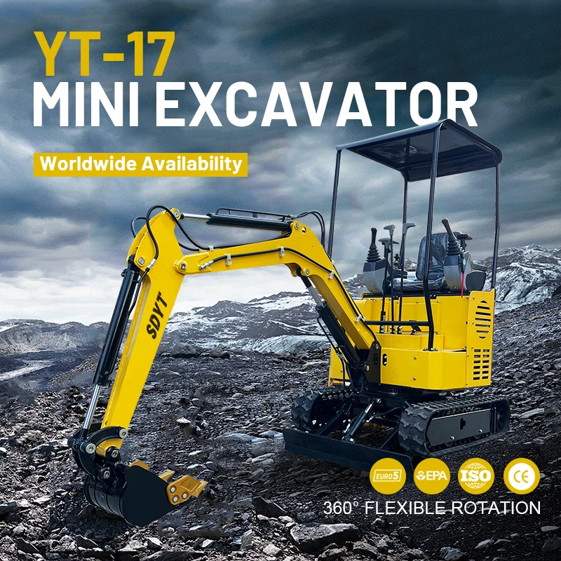 China YT18 Mini Excavator 1.8 Tons Farm Crawler Mini Excavator Trencher Home Use Mini Excavator Attachment Price Customization