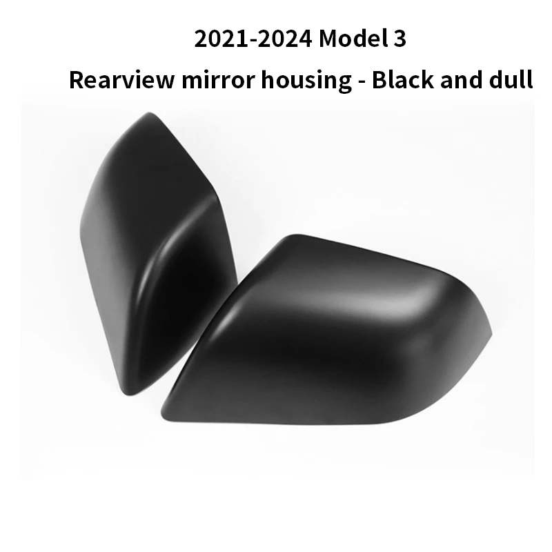Compatible with Tesla Model 3 (2021–2025) – Rearview Mirror Cover Replacement Shell in Dumb Black (Matte Black)