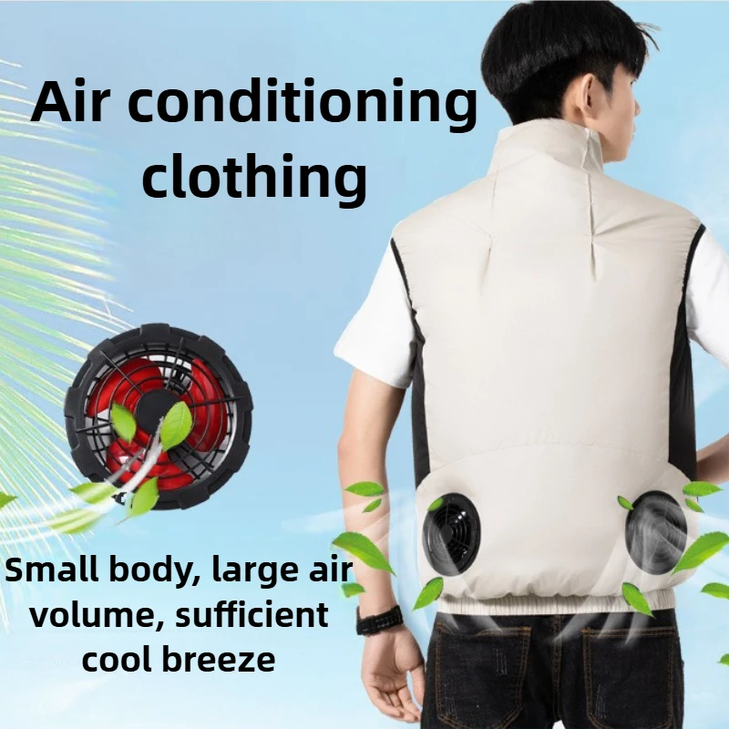 

Waterproof Cooling Vest for Men - Portable AC Fan Jacket, Summer Ice Cooling Wear, Camouflage Outdoor Work Clothes