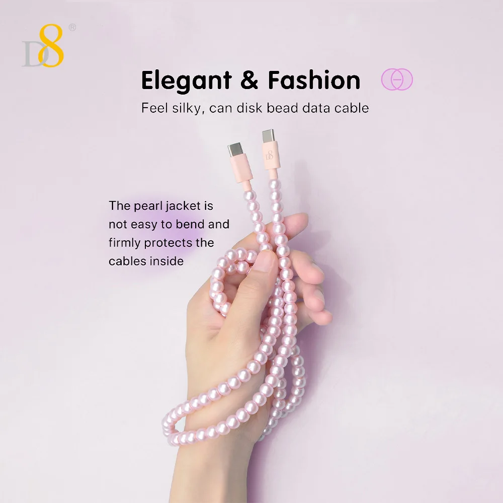 D8  60W USB C to USB C Charger Cable   USB 2.0 Type C Fast Charging Cable compatible with for iPhone 15 / 15Pro / 15Plus / 15Pro