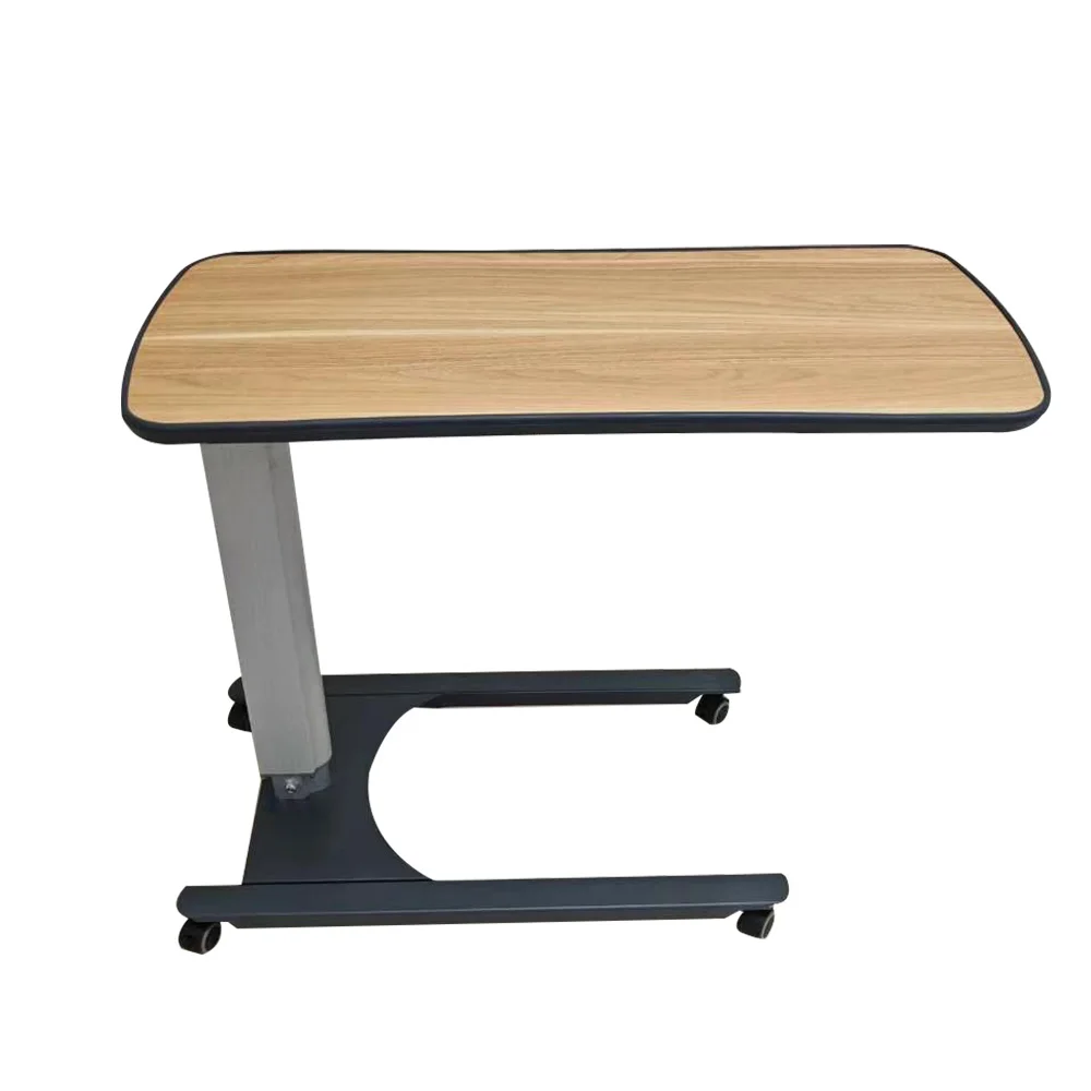 Equipment Retractable Removable Overbed Bedside Dining Table Wheel Aluminum Frame