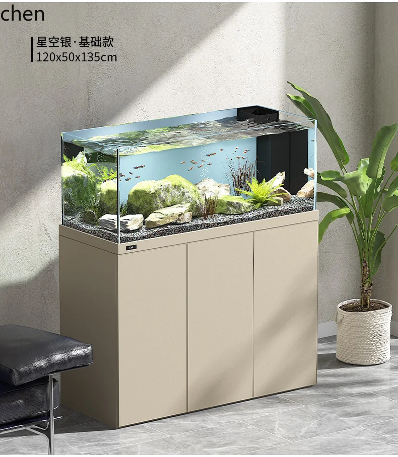ZML Living Room Fish Tank Self-Circulating No Water Change Needed Home Large Bottom Filter Office Aquarium