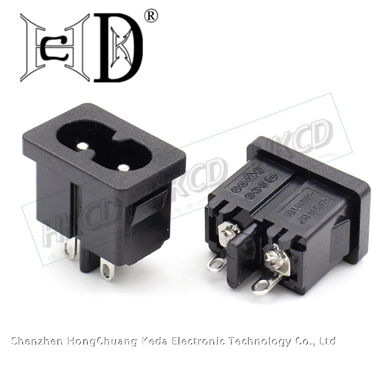 2pcs AC026 8 Shape Panel Mount AC-026 AC Power Jack Socket 2 Pin for LED Light Speaker Power Port Repair