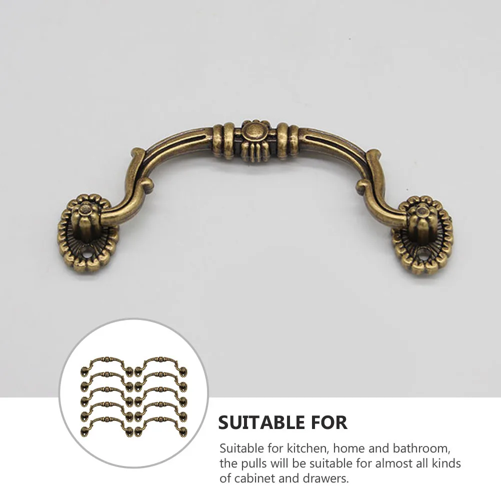 10 قطعة درج زهري أنيق يسحب مقابض خزانة على الطراز العتيق لأثاث باب خزانة المطبخ #2