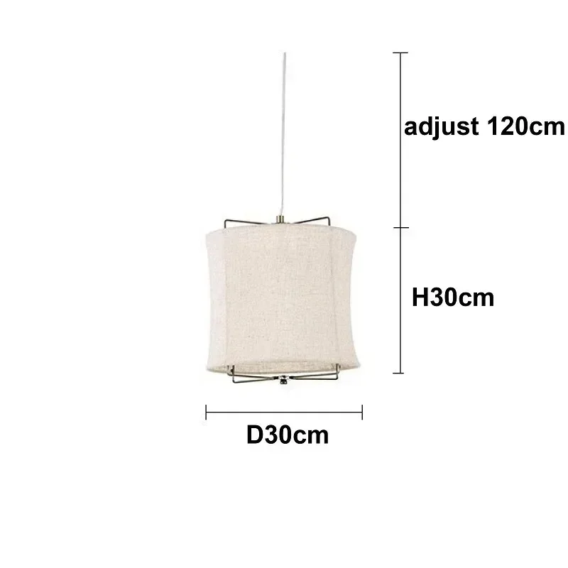 HomeLover Retro Wabi Sabi Style Pendelleuchte Baumwolle Leinen Stoff Pendelleuchte für Hotel Schlafzimmer Wohnzimmer weißer Stoff Kronleuchter 9