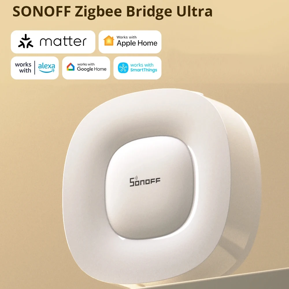 

SONOFF Zigbee 3.0 ZBBridge-U Gateway Smart Matter Bridge Ultra Security Ethernet Connection EWeLink Works With Alexa Google Home
