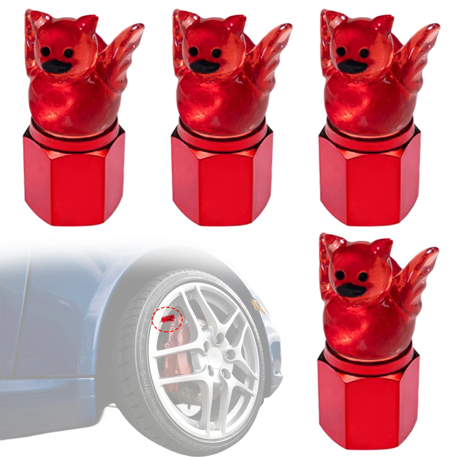 

4Pcs Cute Duck Glow in The Dark Tire Valve Caps Decorative Tire Valve Caps Tire Air Valve Caps for Car Motorcycle Bicycle