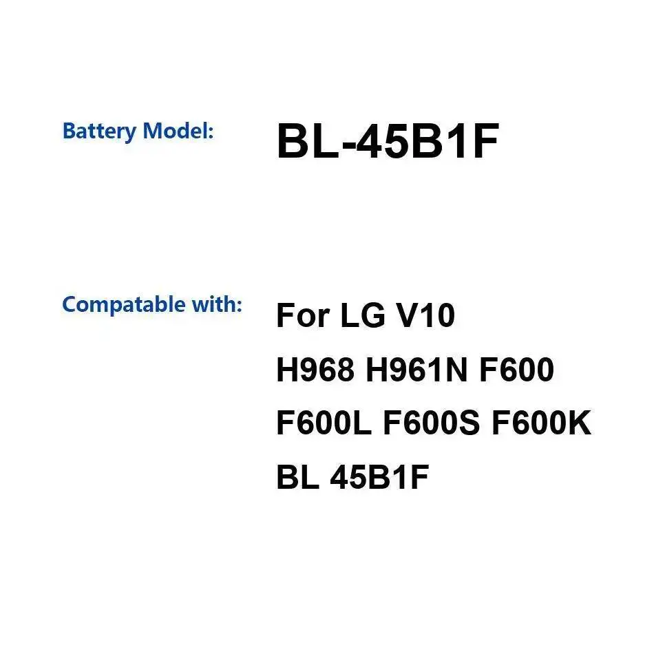 Долговечный аккумулятор для мобильного телефона BL-45B1F емкостью 3000 мАч, хорошая низкая температура для LG V10 H968 H961N F600 F600L F600S F600K Долговечный аккумулятор для мобильного телефона BL-45B1F емкостью 3000 мАч, хорошая низкая температура для LG V10 H968 H961N F600 F600L F600S F600K