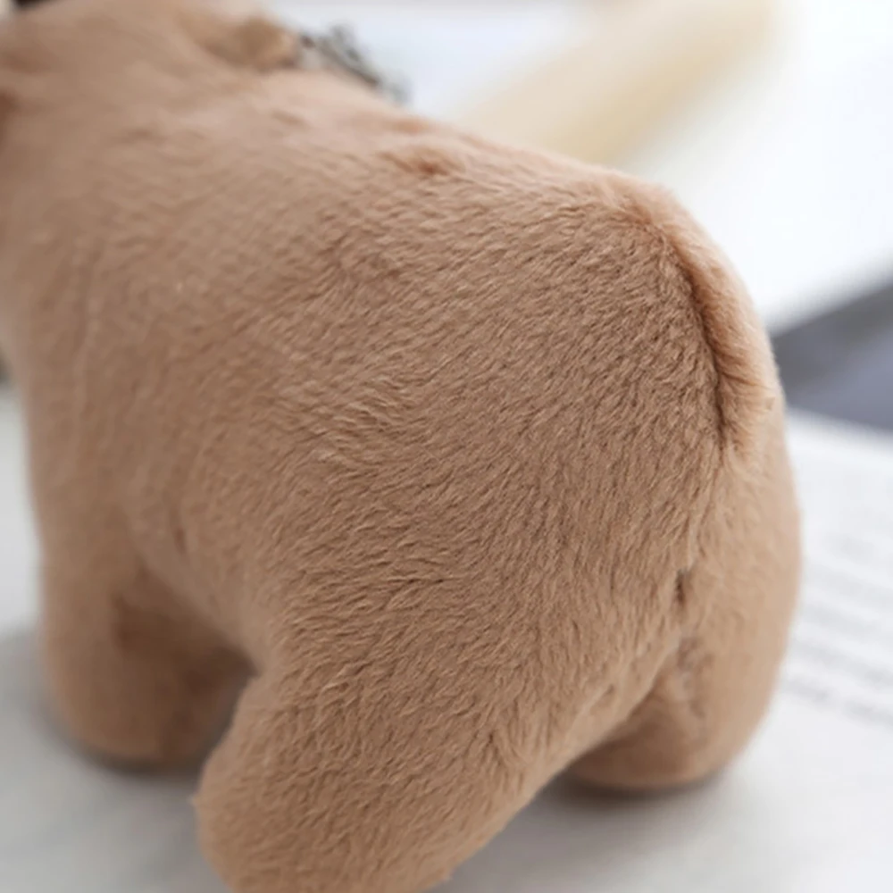 Reallilfe Capybara Capybara Plush Keychain Cartoon Khaki Stuffed Animals Keyring Kawaii 12cm Capybara Plush Keyring Small Gift