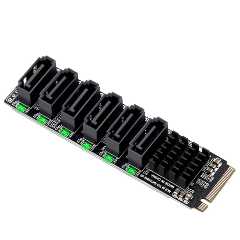 

PCIE Adapter Card M.2 NVME To SATA Card M.2 NVME To SATA3.0 PCIE To SATA 6Gpbsx6-Port Expansion Card ASM1166