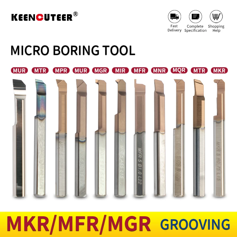 MGR MKR MFR Small Bore Boring Tool Aseismic Carbide Micro Diameter Internal Grooving Cutter CNC Lathe Right Hand Turning Tool