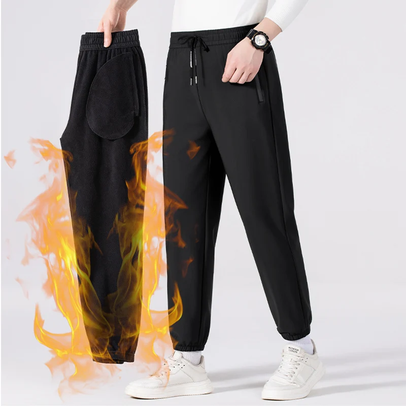 

Youth Sports Pant New Velvet Comfortable Men Pants Thickened Men's Loose and Fashionable Versatile Brand Tight Foot Guard Pants