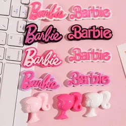 5pcs Anime New Barbie Resin Accessories Kawaii Hairpin Phone Case Cup Shoe Buckle DIY Homemade Materials Embellishments Applique