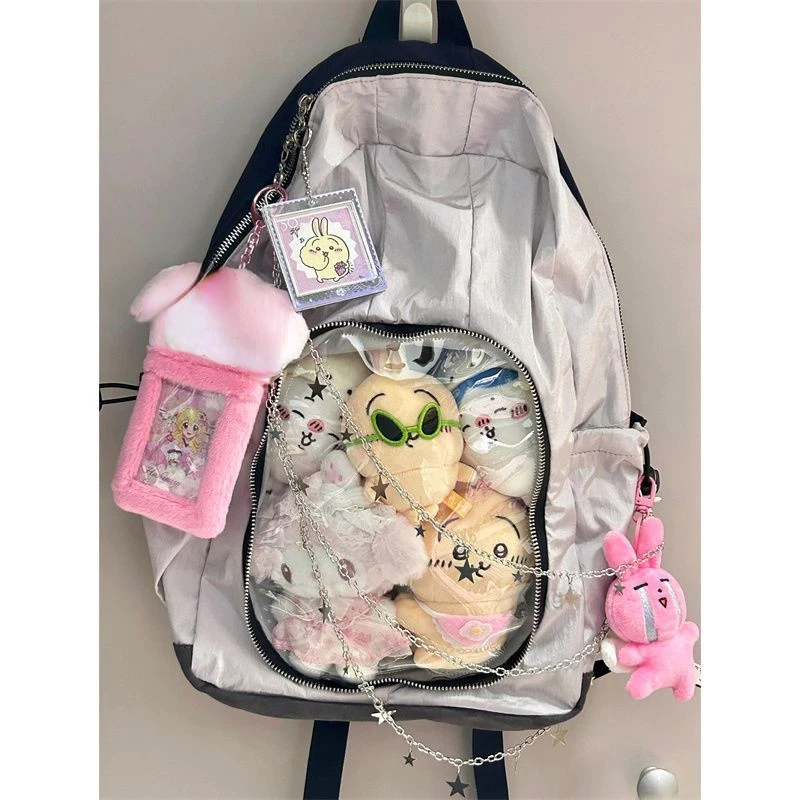 ita bag large-capacity transparent backpack leisure travel students all-match casual y2k dispaly bags