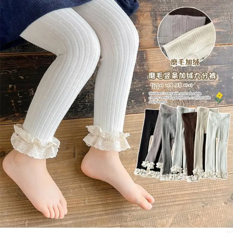 

Elastic Waist Baby Tights Thermal 7/8 Leggings For Children Winter Autumn Daily Wear Soft Fabric Outdoor Play A2UB