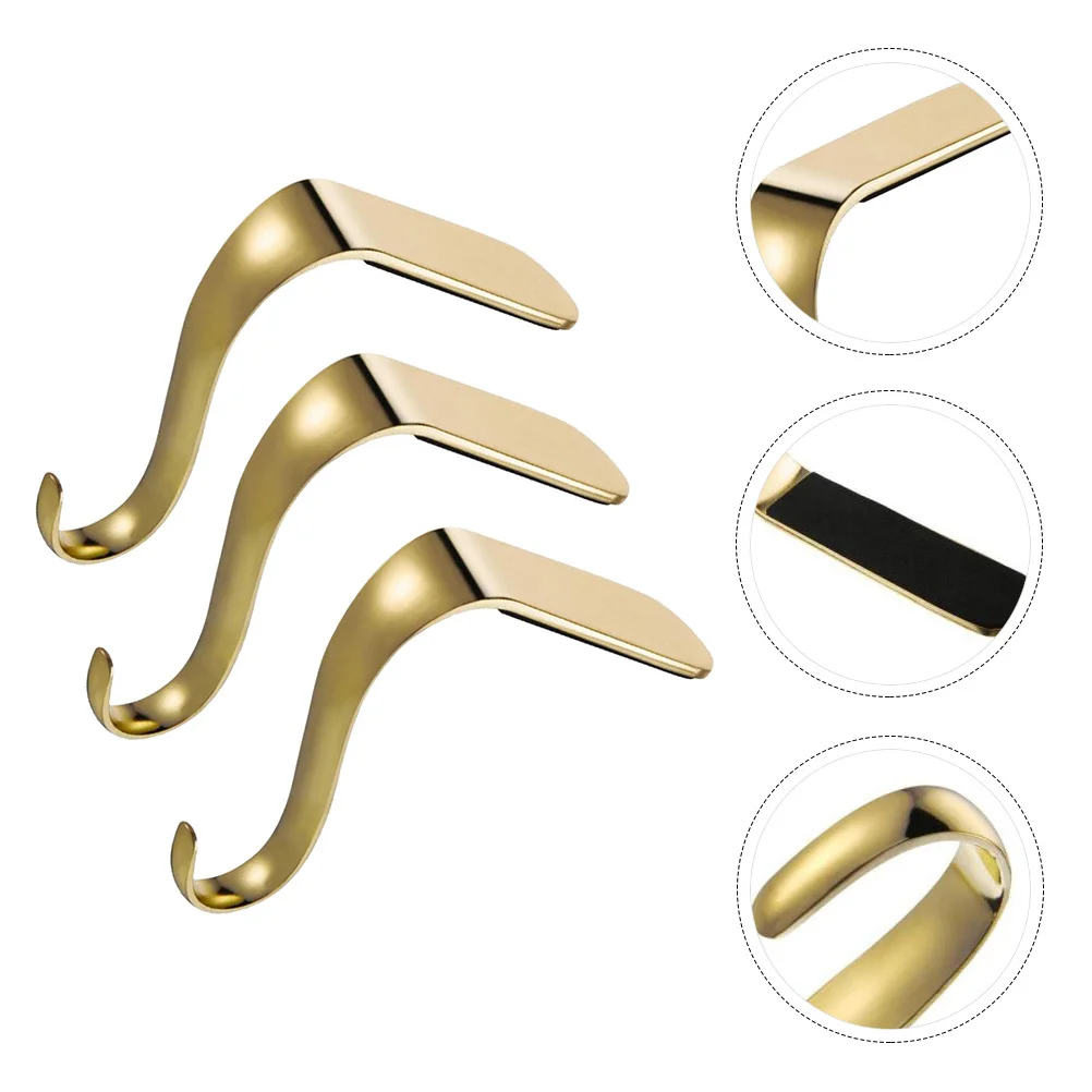 

3Pcs Christmas Stocking Holder Golden Mantel Hooks Zinc Alloy Xmas Fireplace Hanging Garland Christmas Stocking Holder