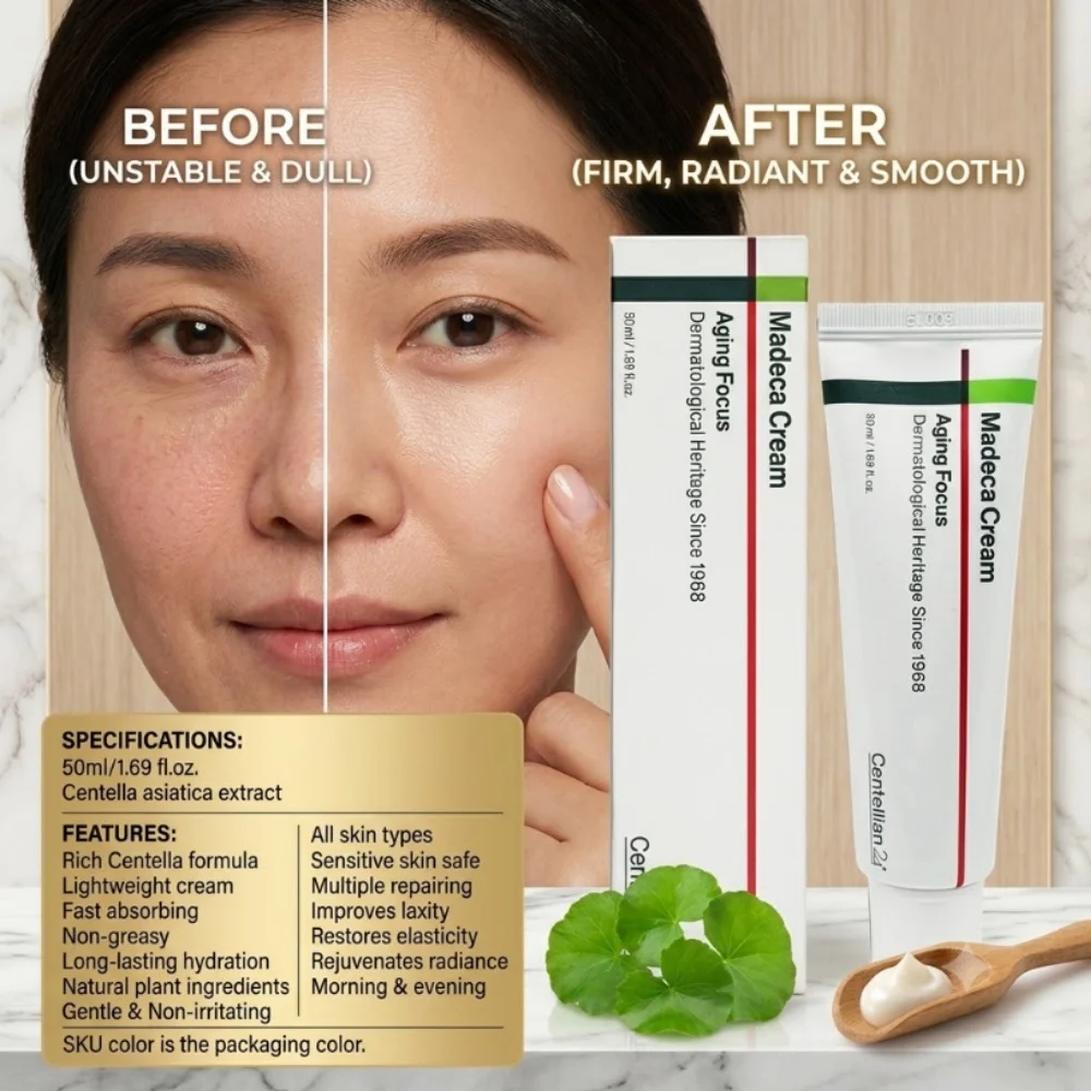 Centella Asiatica Firming Cream Anti-Wrinkle Face Moisturizer Lift Sagging Skin Repair Fine Lines Hydrating Skin Care