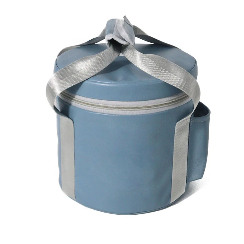 Blue Leather Portable Handheld Bag Music Bowl Bag Crystal Bowl Bag Crystal Bowl Storage Tote Bag