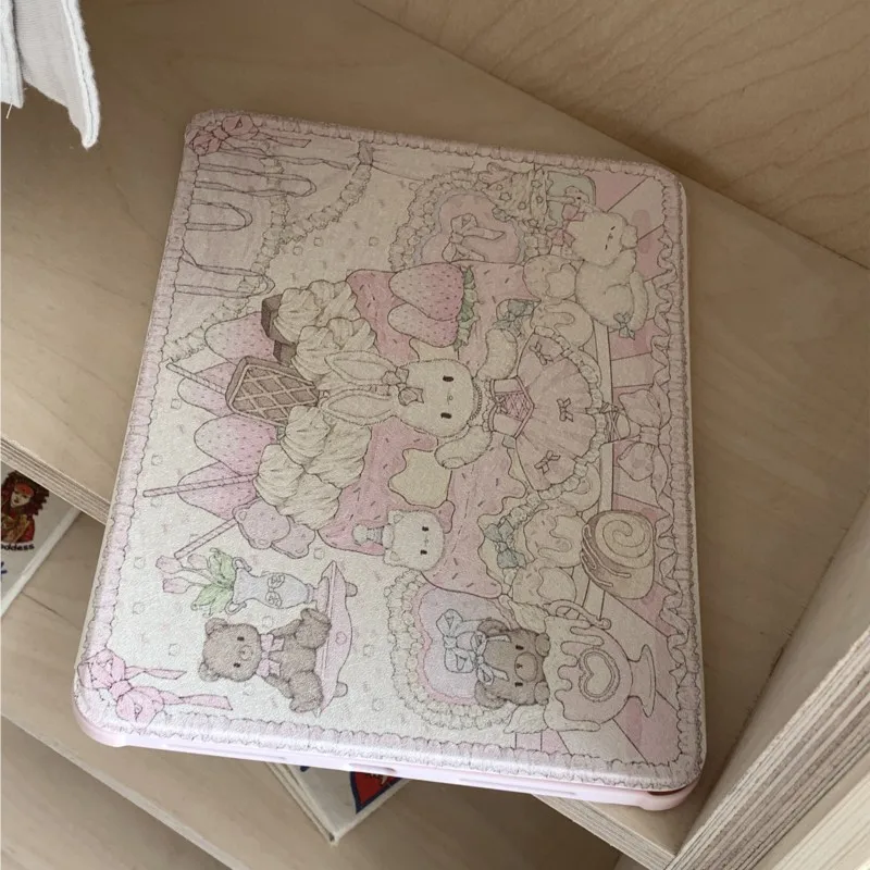 

Kawaii Cartoon Animals Rotating Stand Case for iPad Air 6/7 Pro 11/13/12.9inch 2018 2020 2021 2022 2024 2025 Protective Cover